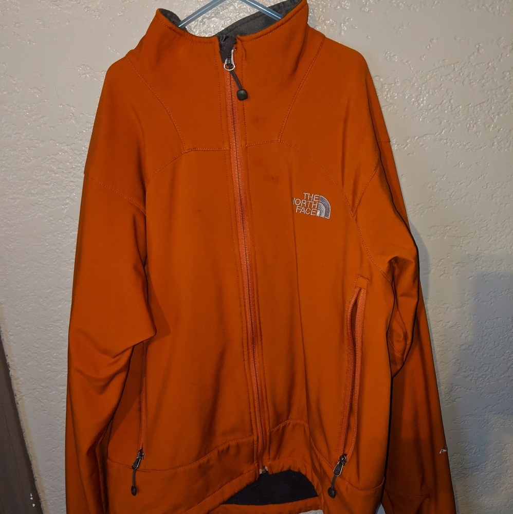 Orange north face jacket